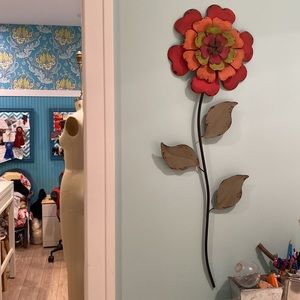 35” long metal flower